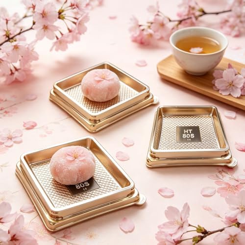 BenRan 100 Set 3.5 Inch Mini Cake Containers Clear Mooncake Boxes - Image 2