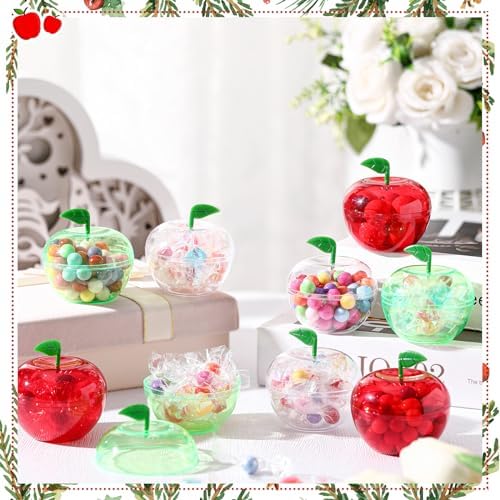 Nitial 60 Pcs Rosh Hashanah Plastic Apple Container Candy Boxes, 3 Colors - Image 3