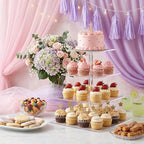 2 Pack 4 Tier Acrylic Cupcake Stand, Square Cupcake Tower for 52 Cupcakes, Clear Dessert Display Stand Set for Birthday Wedding Baby Shower Party Decor - Image 5