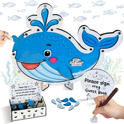 Baby Shower Guest Book Alternative Whale Drop Box, Under the Sea Ocean by GIFTSH0PBYHELEN