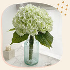 Yatim 21In Light Green Artificial Hydrangea Flowers with Stems 5 Pcs - Image 2