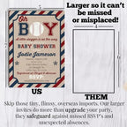 Amanda Creation Custom Baby Shower Invites Baseball Baby Shower Invitations 20 5x7 Custom Personalized Baseball Invites With Envelopes - Image 7
