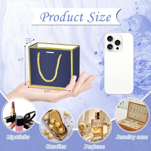 EQOREIIN 50 PCS Small Gift Bags with Handles, 5.5x 2.5x4.7 Inches Mini Bag - Image 4