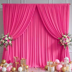 20x10FT Backdrop Curtains with Rod Pockets - Wrinkle Free Photo Stage Backdrop 4 Panels Curtains Drapes for Photography Wedding Party Baby Shower Decorations (Hot Pink) by Unknown
