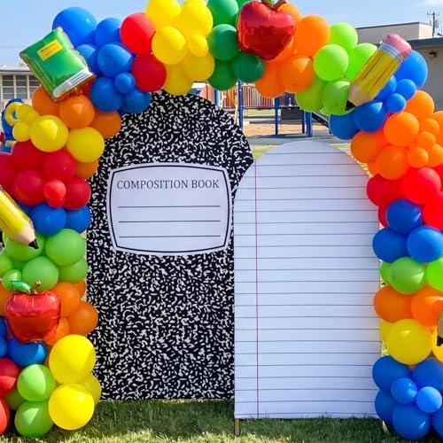Moukeren Composition Notebook Arch Backdrop Cover 6ft and 7.2ft for Pastel Classroom Decor Back to School Bulletin Board Paper Background Party Banquet Photo Arches Background Decorations - Image 6