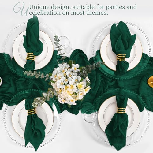 50 Pack Emerald Green Napkins 20x20Inch Cheesecloth Napkins - Image 6