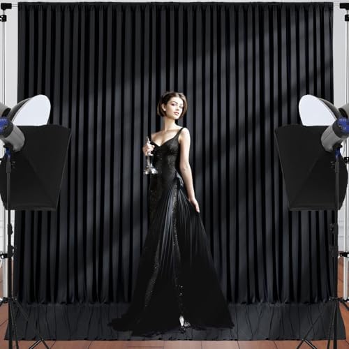 40ft x 10ft Black Backdrop Curtains, 8 Panels Black Drapes for Backdrop - Image 6