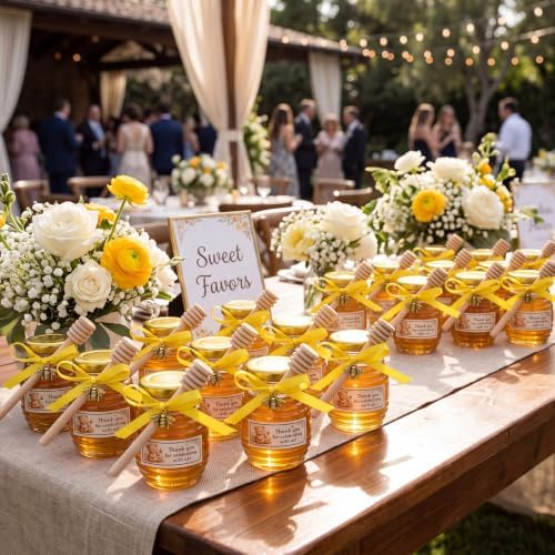 24 Pack 3.4 oz Glass Honey Jar Party Favors - Image 7