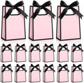 AmazingSpark 50 Pcs Pink Black Mini Gift Bags Bulk 6.3 x 3.9 x 2.8 Inch Party Favors Elegant Small Gift Bags with Handles and Ribbon Bows for Wedding Birthday Bridal Baby Shower Party Favors by Unknown