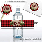 Oh Boy! Red and Black Plaid Lumberjack Boy Baby Shower Party Bundle Includes 20 Invitations with Envelopes + 4 Different Sizes of Decorative Stickers, Diaper Tickets & Bring a Book Cards - Image 6