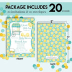 Custom Baby Shower Invites Blue Lemon Invitations for Boys, Pack of 20 5x7 Personalized Lemon Themed Invites with Envelopes - Unique Lemon Baby Shower Cards by AmandaCreation - Image 4