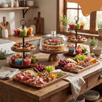 Arttown 6Pack Dessert Table Display Acacia Wood Cake Stand with Lid - Image 6