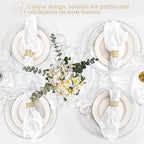 Cloth Napkins Set of 60 White Cloth Napkins 20x20inch Cheesecloth Napkin Rustic Boho Gauze Dinner Napkin Cloth Washable Elegant Table Napkins Bulk for Wedding Party Bridal Baby Shower Table Decor - Image 6