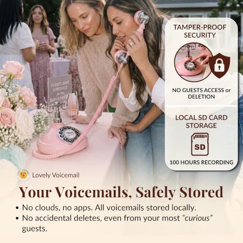Audio Guest Book, Voicemail Phone Guestbook, Pink Button - Image 5