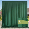 40ft x 10ft Wrinkle Free Hunter Green Backdrop Curtains for Parties, 8 Panels Polyester Green Photo Backdrop Drapes for Wedding Jungle Birthday Party Photography Background Stand by ENJOYYOURPARTY
