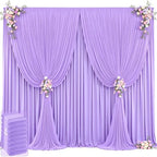 40ft x 12ft Lavender Backdrop Curtains Wrinkle Free Backdrop Curtain for Wedding Parties Lilac Fabric Backdrops Drapes Back Drop Cloth Bridal Shower Stage Curtains Wedding Decorations for Reception by Tao-GePartyDecorations
