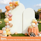 Set of 2 Arch Backdrop Covers Cream(7.2Ft, 6Ft), 2-Sided Spandex Fitted Round Top Chiara Arch Backdrop Stand Covers for Baby Shower Wedding Birthday Party Supplies (Only Cover) - Image 3