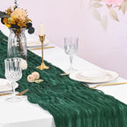 20 Pack Cheesecloth Table Runner - 17x108 Inch Emerald Green Boho Gauze Cheese Cloth Table Runners for Baby Bridal Shower Decoration Wedding Party Summer Garden Farmhouse - Image 7