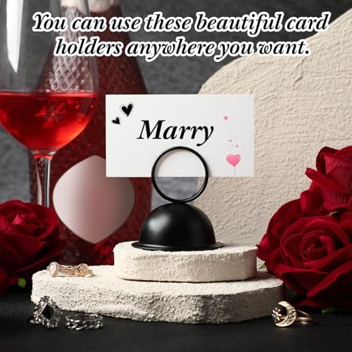 MorningRo 24 Pcs Table Number Stands, Metal Place Card Holders, Black - Image 4