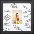 Craig Frames 14x14 Black Picture Frame Matted to 5x7, Rustic Wall Decor by CraigFrames
