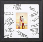 Craig Frames 14x14 Black Picture Frame Matted to 5x7, Rustic Wall Decor by CraigFrames