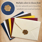 Envelopes 30 Linen Patterned Kraft Paper Envelopes with Wax Seals for Invitations - Image 3