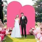 7.2FT Fuchsia Arch Backdrop Cover - Polyester Fitted Wedding Arch Stand Covers Round Top Chiara Arch Backdrop Cover for Birthday Party Banquet Photo Background Decoration - Image 7
