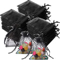Woanger 500 Pcs Black Organza Bags Bulk 3 x 4 Inch Small Drawstring Mesh Gift Bags Sheer Jewelry Pouches Sachet Candy Pouch for Wedding Favor Holiday Festival Birthday Party Shower by Woanger