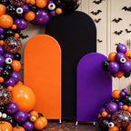 FYSUIMU 3 Pcs Halloween Arch Backdrop Covers Orange Black Purple Stretchy Spandex Arch Stand Fabric Cover for Wedding Birthday Baby Shower Party Photo Booth Decoration (4ft/5ft/6ft) - Image 4