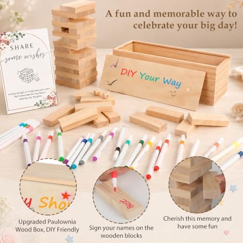 Baby Shower Game Blocks, Paulownia Box, Nursery Decor, 82 PC - Image 3