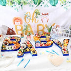 Mifoci 4 Pcs 13.7" Baby Charcuterie Board Letters Food Trays, Royal Blue - Image 2