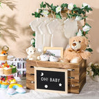 Barydat Wooden Baby Shower Crate Closet Baskets for Baby Shower, Walnut - Image 5