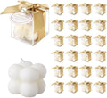 ACITHGL 30 Sets Fully Assembled Small Bubble Candle Party Favors for Guests Bulk Bridal Showers Favors Candles with Stylish Ribbons Thank You Cards Gifts (Gold) by ACITHGL