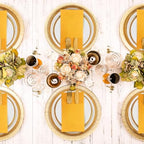 KAMMAK Dinner Napkins Disposable Cloth Like Paper Napkins with Pocket 100 Pack Orange-Yellow Wedding Napkins Reception Guest Hand Towels for Party, Decorative, Bathroom, Restaurant (16.5 x 16.5 inch) - Image 2