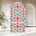 Sensfun Mexican Fiesta Arch Backdrop Cover Cinco De Mayo Wedding Baby Shower Decorations,2-Sided Colorful Mexican Otomi Flowers Backdrop Arch Covers for Mexico Talavera Birthday Party Decor 4.6x7.2ft by Sensfun
