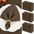 Showgeous 30 Pack Brown Cloth Napkins with Fringe, 16x16 inch 100% Cotton by Showgeous