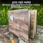 Rustic Guest Book for Wedding, Funeral, Memorial | Guest Book for Funeral Hardcover | Guestbook for Sign in, Celebration of Life Memorial Service | Guest Sign Book with Memory Table Card Sign Included - Image 4