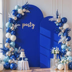 Royal Blue Arch Cover 2 Set-7.2FT, 6FT Arch Backdrop Cover Spandex Fitted Birthday Party Arch Stand Covers Stretchy Backdrop for Baby Shower Bridal Shower Wedding Ceremony Banquet Photo Background - Image 3