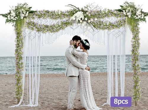 Artificial Baby Breath Flower Vines, Babys Breath Artificial Flowers Real Touch Faux Gypsophila Hanging Fake Baby's Breath Garlands for Wedding and Baby Shower Decor 2Pcs 5.8ft（Purple） - Image 5