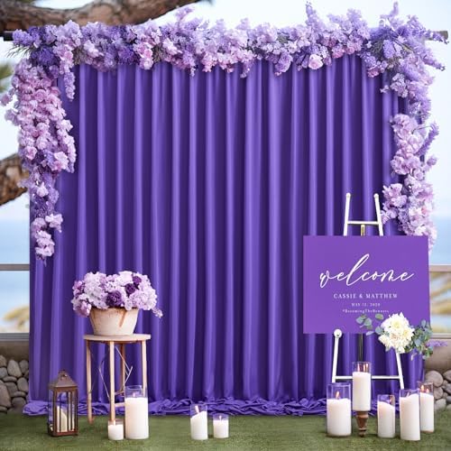 Purple Backdrop Curtains 10 Panels-Wrinkle-Free Purple Curtains Polyester Photography Drapes for Baby Shower Birthday Party Photo Background Backdrop Stand- 40 X10FT - Image 6