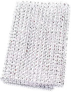 MaikOn Ribbon for Flower Bouquet, 24 Row 10 Yard Diamond Sparkling Rhinestone Mesh Ribbon Roll DIY Arts Crafts Wedding Birthdays Baby Shower Decorations - Silver, as described - Image 3