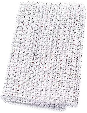 MaikOn Ribbon for Flower Bouquet, 24 Row 10 Yard Diamond Sparkling Rhinestone Mesh Ribbon Roll DIY Arts Crafts Wedding Birthdays Baby Shower Decorations - Silver, as described - Image 3