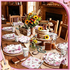 Pickmesh 250 Pcs Cowgirl Birthday Party Decoration Pink Plate Serve 50 - Image 5