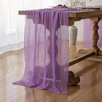 6Pcs Lilac Cheesecloth Table Runner 120 Inches for Party Home Decor - Image 2