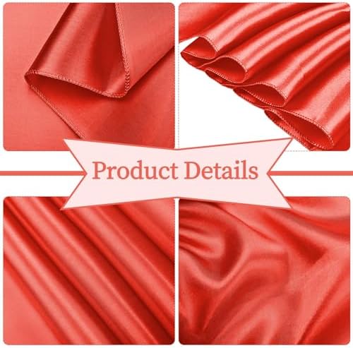 fani 120 PCS Satin Chair Sashes, 7x78 Inch, Red - Image 3