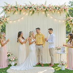 10ft x 10ft Beige Backdrop Curtain for Baby Shower Wrinkle Free Backdrop Drapes Panels for Parties Wedding Bridal Shower Birthday Photo Photography Polyester Fabric Background Decoration - Image 3