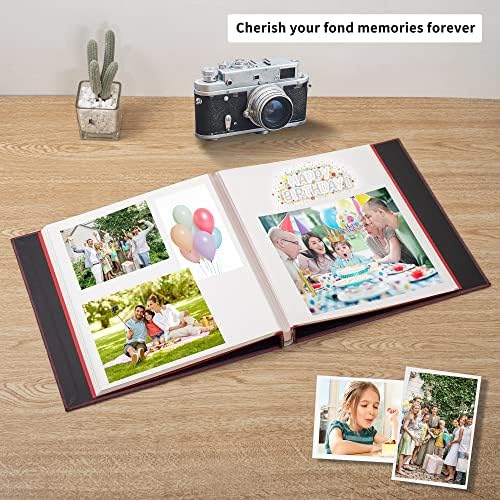 Large Photo Album Self Adhesive 4x6 8x10 10x12 13"x12.8" Magnetic Scrapbook Album 12.6"x11" Inch 40 Pages Linen Cover DIY Photo Album with A Metallic Pen and DIY Stickers(Purple) - Image 2