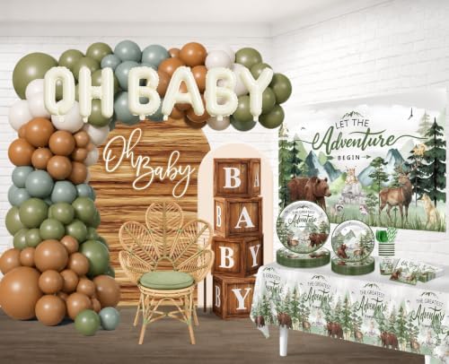 288PCS Cocomigo Let The Adventure Begin Baby Shower Kit for 25 Guests - Image 3
