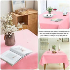 4 Pack Square Table Cloth 52x52 Inch Pink Tablecloth Machine Washable Fabric Polyester Table Cover for Dining, Buffet Parties, Picnic, Events, Weddings and Restaurants（Pink） - Image 5