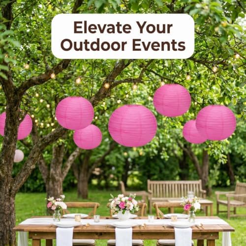 Balagan Chinese Japanese Paper Lanterns 16-Inch 5 Packs (Pink, 16 inch) (BLG-220503) - Image 3